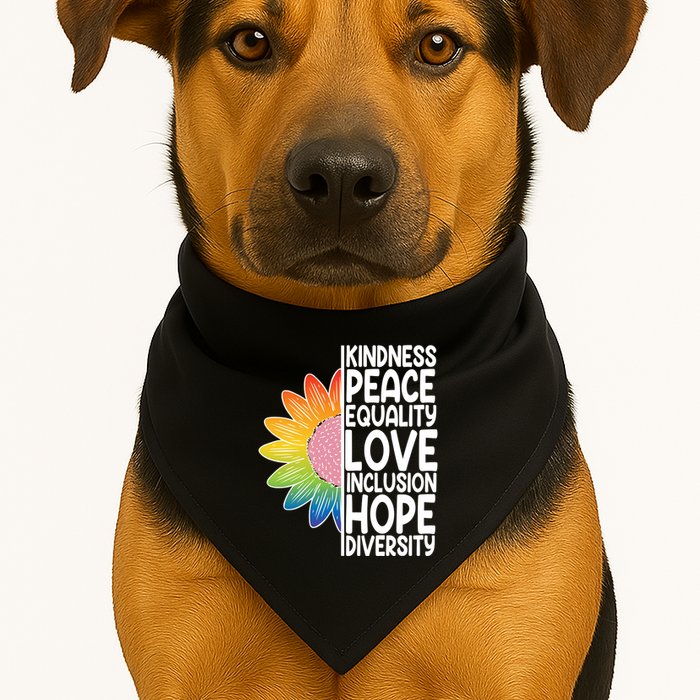 Kidness Peace Equality Love Inclusion Hope Diversity USA-Made Doggie Bandana