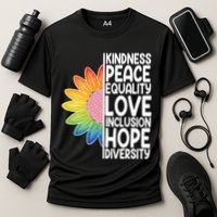 Kidness Peace Equality Love Inclusion Hope Diversity Cooling Performance Crew T-Shirt