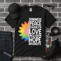 Kidness Peace Equality Love Inclusion Hope Diversity Tall T-Shirt