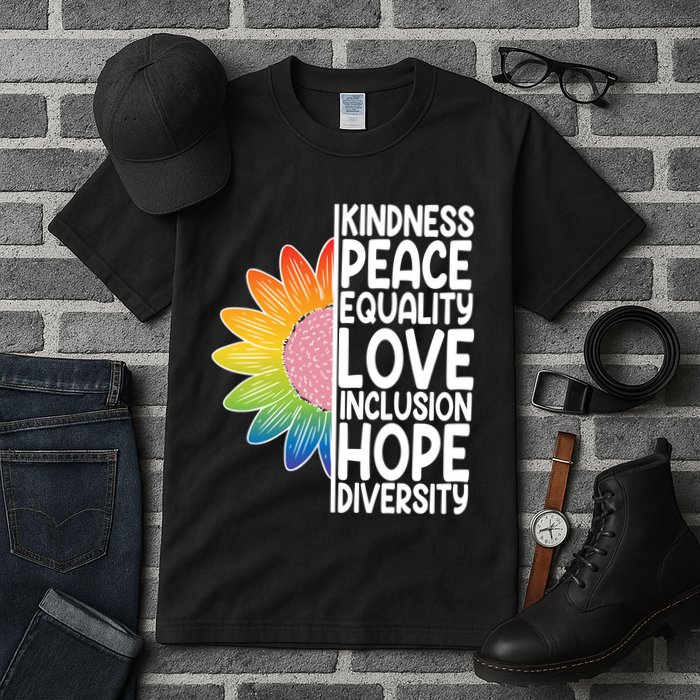 Kidness Peace Equality Love Inclusion Hope Diversity Tall T-Shirt