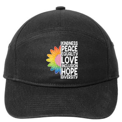 Kidness Peace Equality Love Inclusion Hope Diversity 7-Panel Snapback Hat