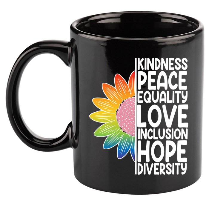 Kidness Peace Equality Love Inclusion Hope Diversity 11oz C Handle Ceramic Mug