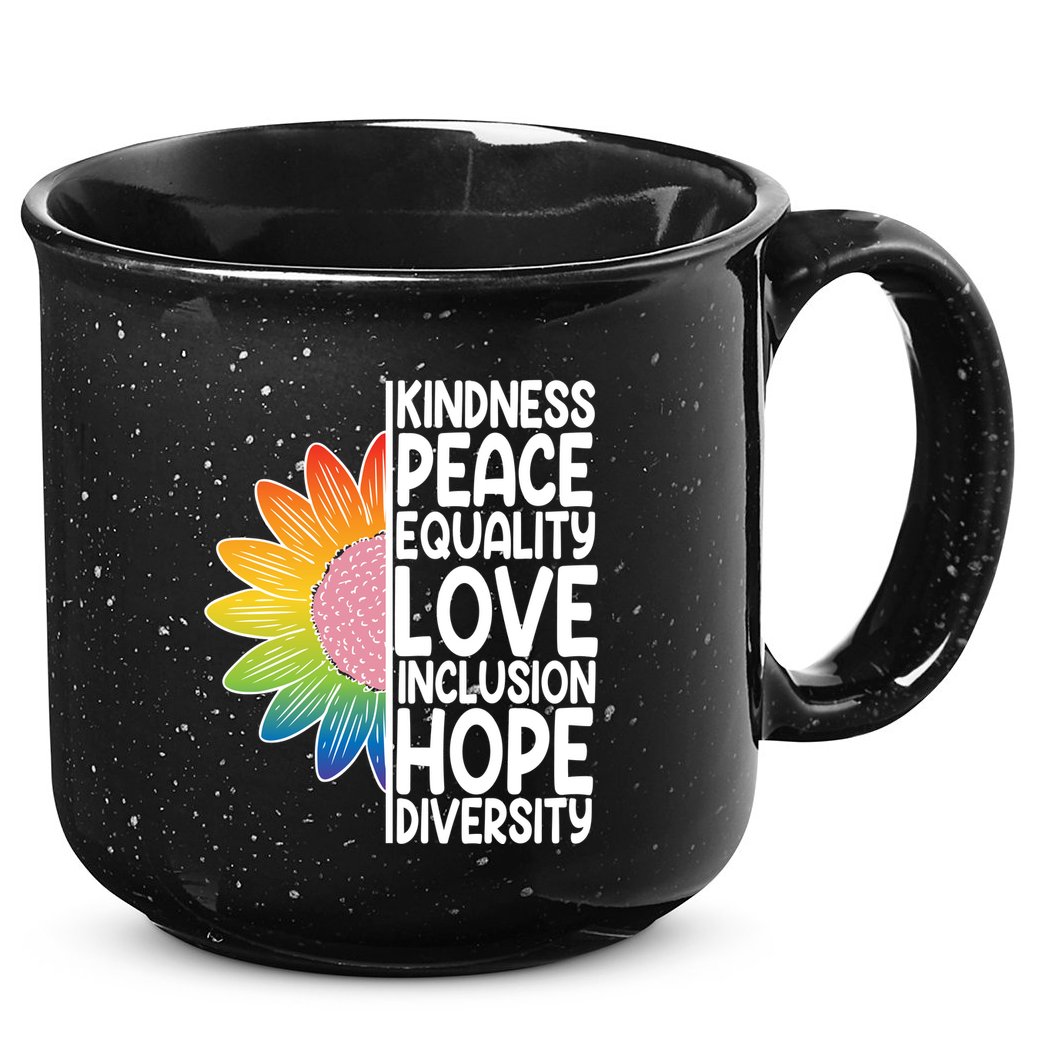 Kidness Peace Equality Love Inclusion Hope Diversity 15oz Campfire Ceramic Mug