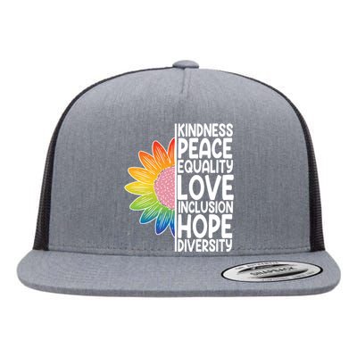 Kidness Peace Equality Love Inclusion Hope Diversity Flat Bill Trucker Hat