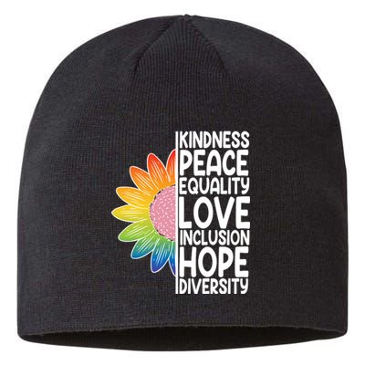 Kidness Peace Equality Love Inclusion Hope Diversity Sustainable Beanie