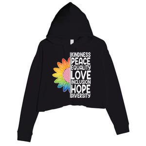 Kidness Peace Equality Love Inclusion Hope Diversity Crop Fleece Hoodie