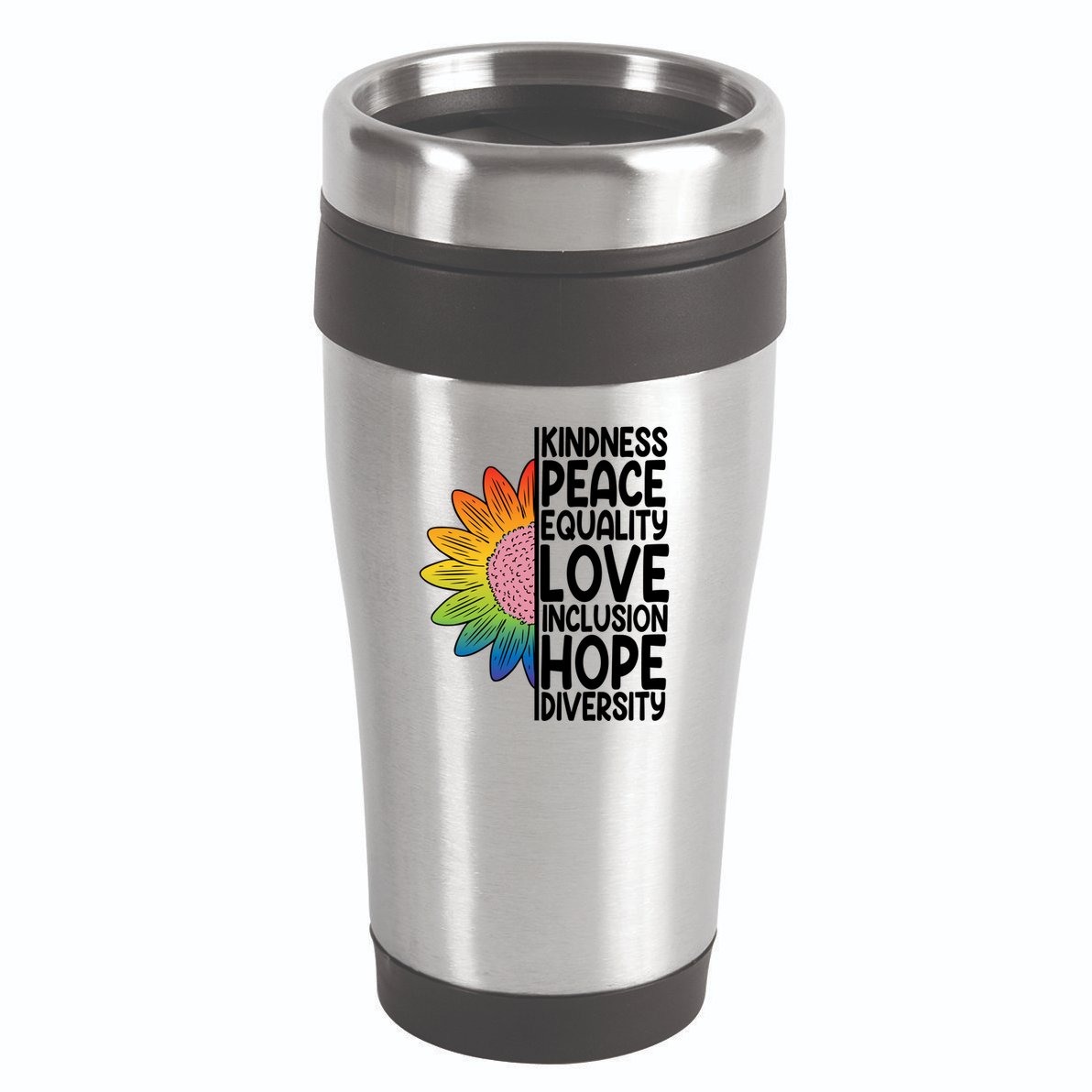 Kidness Peace Equality Love Inclusion Hope Diversity 16oz Travel Tumbler