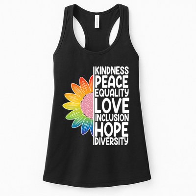 Kidness Peace Equality Love Inclusion Hope Diversity Womens Tank Top
