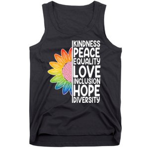 Kidness Peace Equality Love Inclusion Hope Diversity Tank Top