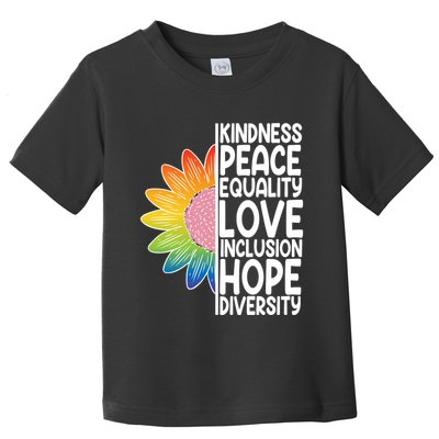 Kidness Peace Equality Love Inclusion Hope Diversity Toddler T-Shirt