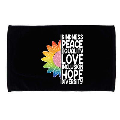 Kidness Peace Equality Love Inclusion Hope Diversity Microfiber Hand Towel