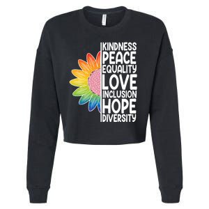 Kidness Peace Equality Love Inclusion Hope Diversity Cropped Pullover Crew