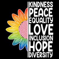 Kidness Peace Equality Love Inclusion Hope Diversity Ladies Long Sleeve Shirt