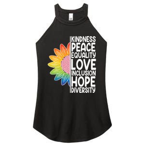 Kidness Peace Equality Love Inclusion Hope Diversity Women's Perfect Tri Rocker Tank