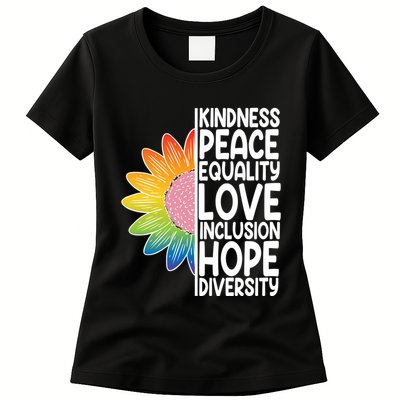 Kidness Peace Equality Love Inclusion Hope Diversity Womens T-Shirt