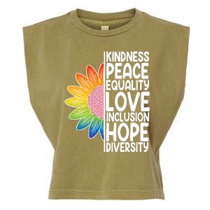 Kidness Peace Equality Love Inclusion Hope Diversity Garment-Dyed Women's Muscle Tee