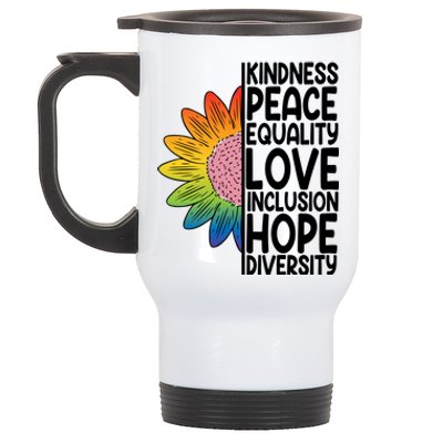 Kidness Peace Equality Love Inclusion Hope Diversity Stainless Steel Travel Mug