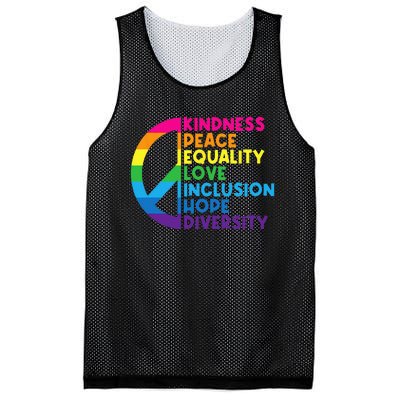 Kindness Peace Equality Love Inclusion Hope Diversity Mesh Reversible Basketball Jersey Tank