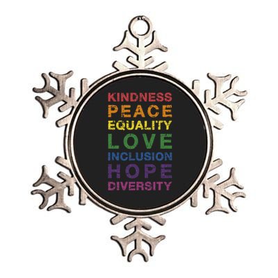 Kindness Peace Equality Rainbow Flag For Pride Month Metallic Star Ornament