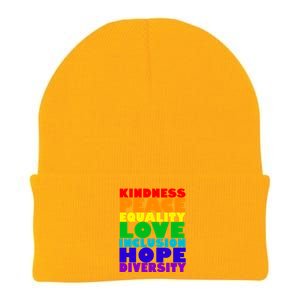 Kindness Peace Equality Love Inclusion Hope Diversity Knit Cap Winter Beanie