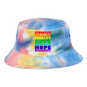 Kindness Peace Equality Love Inclusion Hope Diversity Tie Dye Newport Bucket Hat