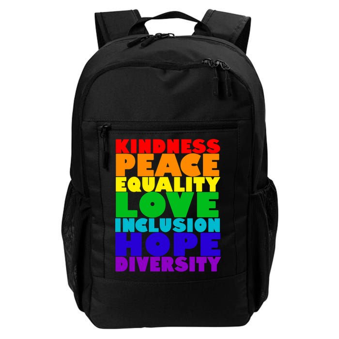 Kindness Peace Equality Love Inclusion Hope Diversity Backpack