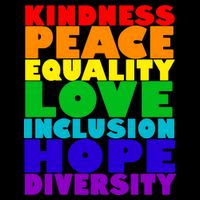 Kindness Peace Equality Love Inclusion Hope Diversity Backpack