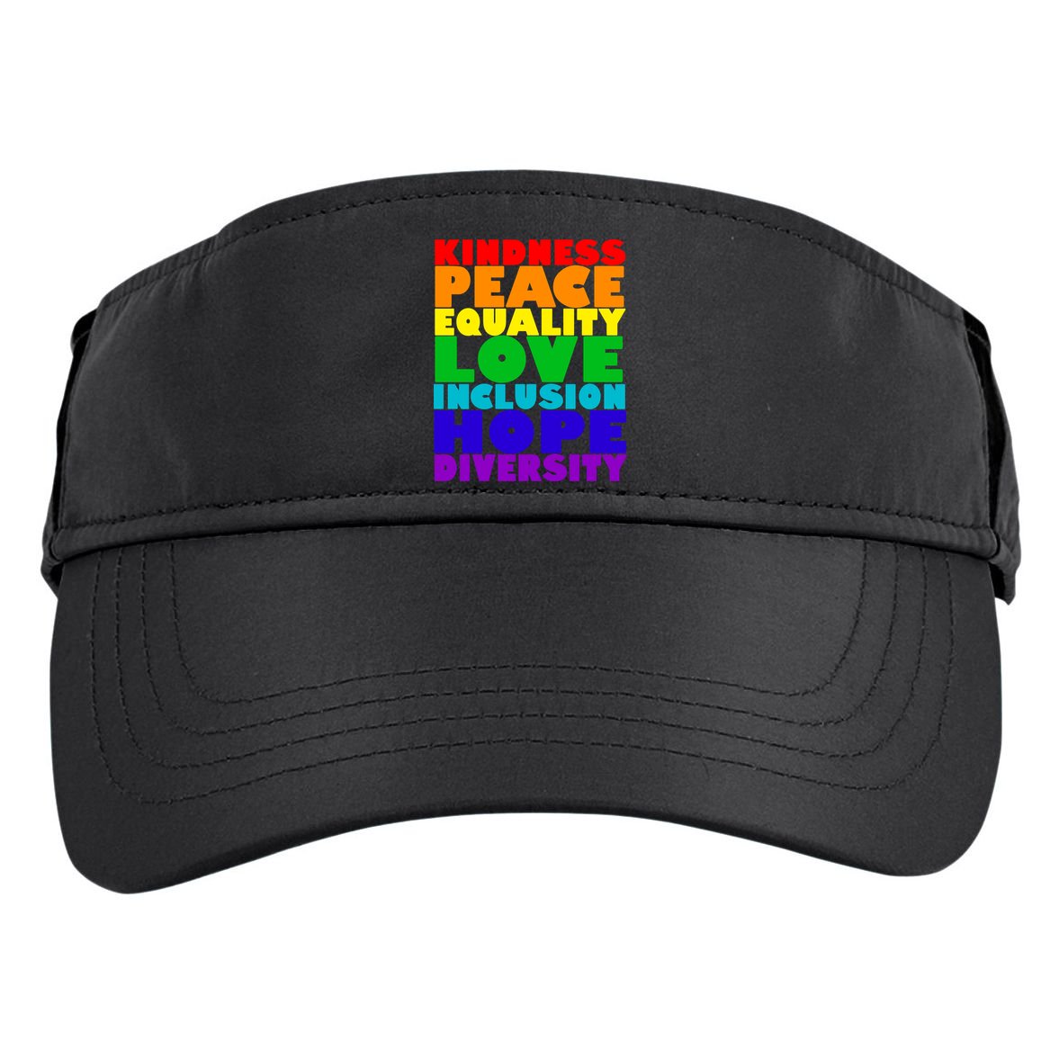 Kindness Peace Equality Love Inclusion Hope Diversity Adult Drive Performance Visor