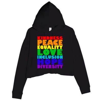 Kindness Peace Equality Love Inclusion Hope Diversity Crop Fleece Hoodie