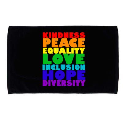 Kindness Peace Equality Love Inclusion Hope Diversity Microfiber Hand Towel