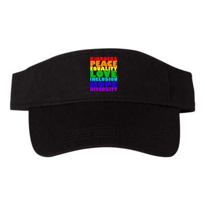 Kindness Peace Equality Love Inclusion Hope Diversity Visor