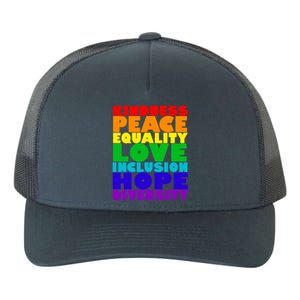 Kindness Peace Equality Love Inclusion Hope Diversity Yupoong Adult 5-Panel Trucker Hat