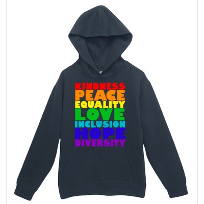 Kindness Peace Equality Love Inclusion Hope Diversity Urban Pullover Hoodie