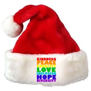 Kindness Peace Equality Love Inclusion Hope Diversity Premium Christmas Santa Hat