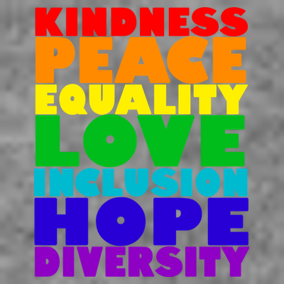 Kindness Peace Equality Love Inclusion Hope Diversity T-Shirt