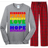 Kindness Peace Equality Love Inclusion Hope Diversity Long Sleeve Pajama Set