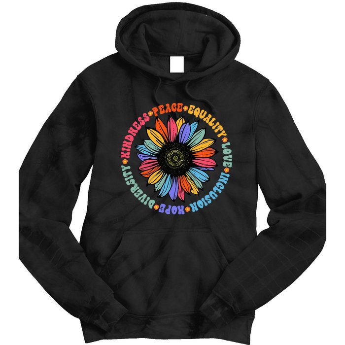 Kindness Peace Equality Love Hope Diversity Human Rights Tie Dye Hoodie