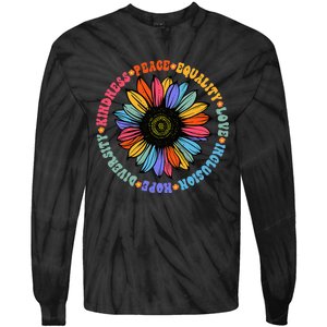 Kindness Peace Equality Love Hope Diversity Human Rights Tie-Dye Long Sleeve Shirt