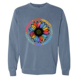 Kindness Peace Equality Love Hope Diversity Human Rights Garment-Dyed Sweatshirt