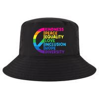 Kindness Peace Equality Love Inclusion Hope Diversity Cool Comfort Performance Bucket Hat