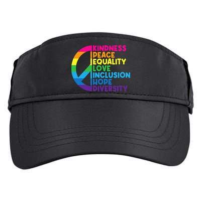 Kindness Peace Equality Love Inclusion Hope Diversity Adult Drive Performance Visor