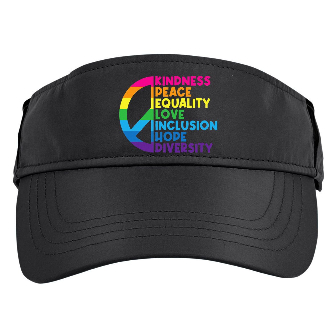 Kindness Peace Equality Love Inclusion Hope Diversity Adult Drive Performance Visor