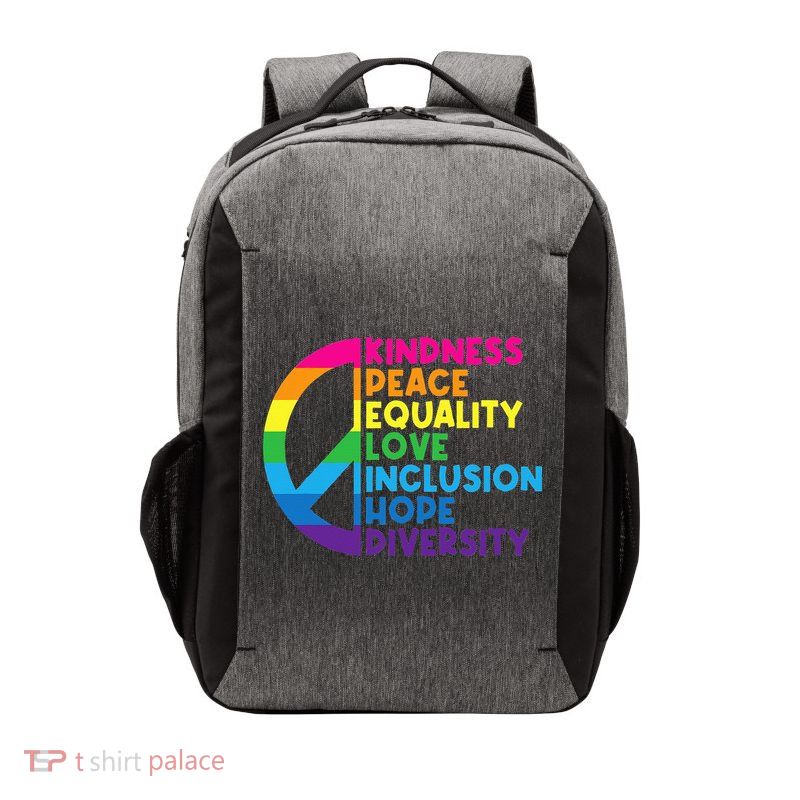 Kindness Peace Equality Love Inclusion Hope Diversity Vector Backpack