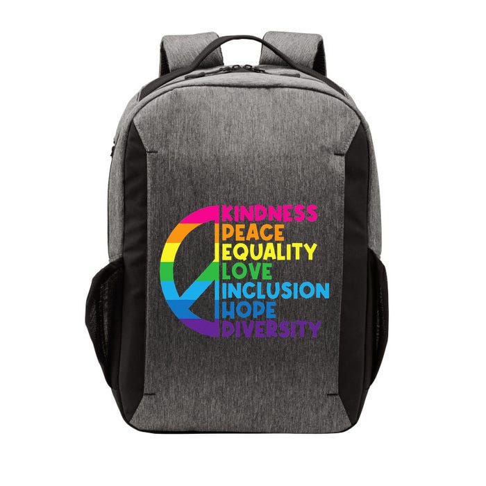 Kindness Peace Equality Love Inclusion Hope Diversity Vector Backpack