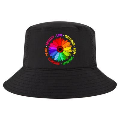 Kindness Peace Equality Love Inclusion Hope Diversity Cool Comfort Performance Bucket Hat