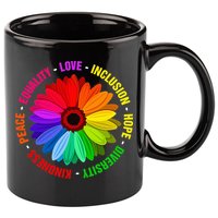 Kindness Peace Equality Love Inclusion Hope Diversity 11oz C Handle Ceramic Mug