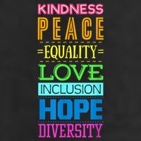 Kindness Peace Equality Love Inclusion Hope Diversity Cool Comfort Performance Bucket Hat