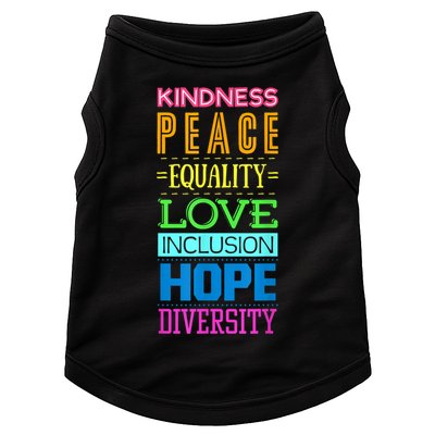 Kindness Peace Equality Love Inclusion Hope Diversity Doggie Tank