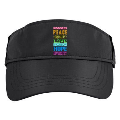 Kindness Peace Equality Love Inclusion Hope Diversity Adult Drive Performance Visor