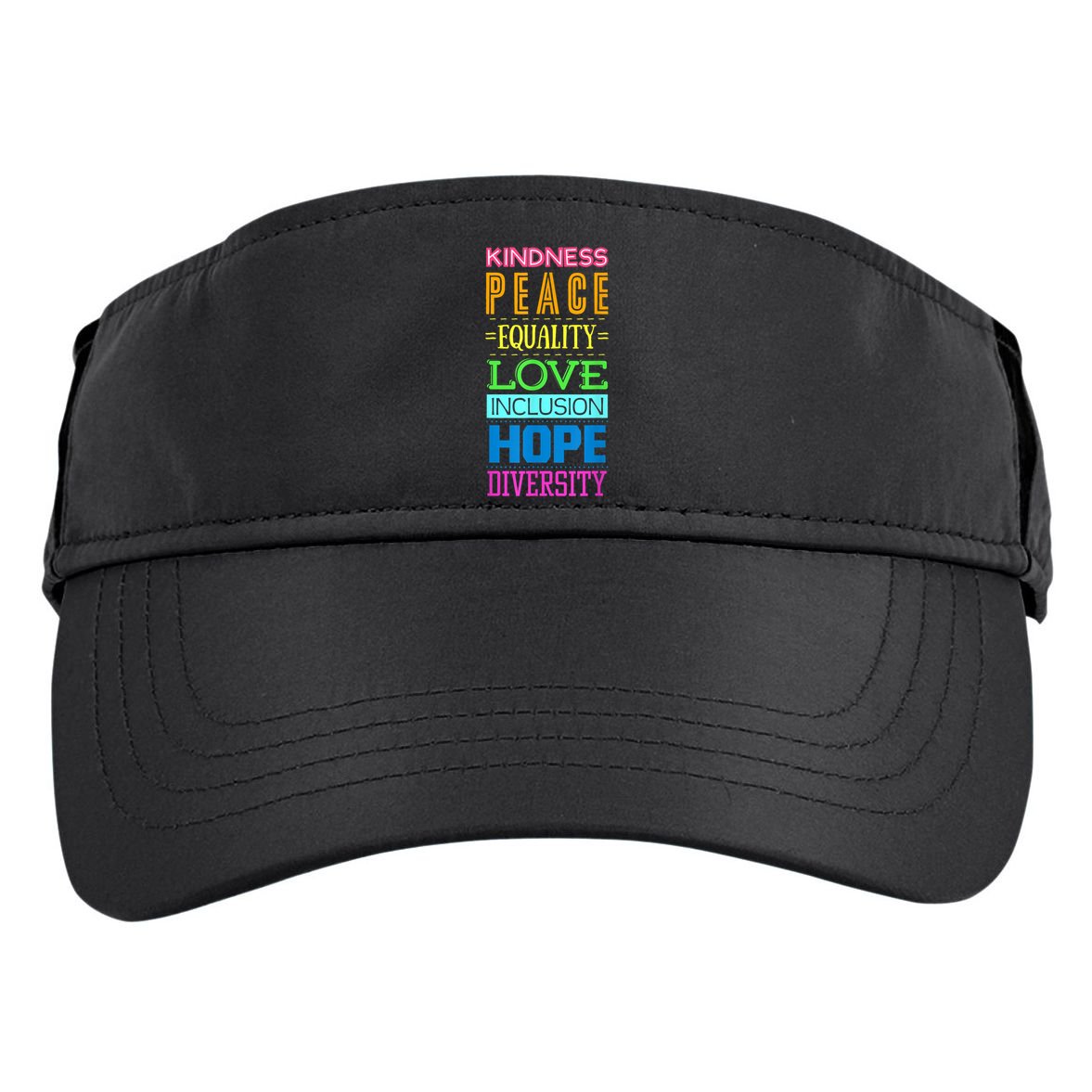Kindness Peace Equality Love Inclusion Hope Diversity Adult Drive Performance Visor